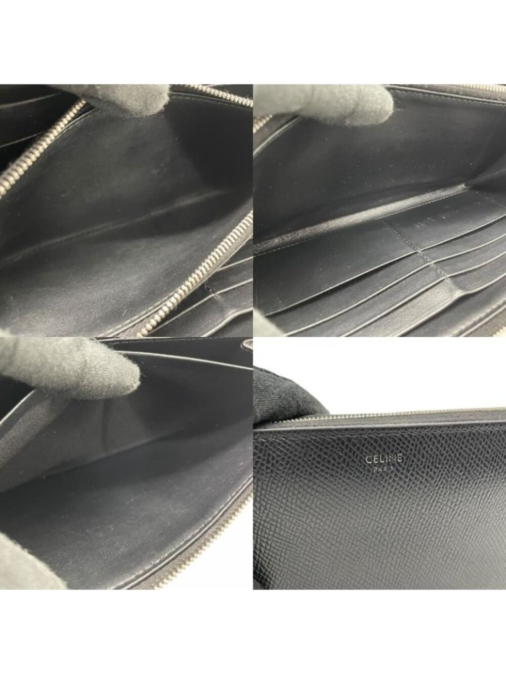 Celine Wallet Leather Black Silver Classic Luxury Casual Everyday Use Going Out - Picture 8 of 10